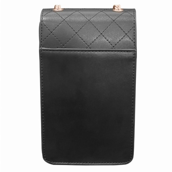 LEATHER QUILTED CROSSBODY CELL PHONE BAG PURSE - Picture 2 of 8
